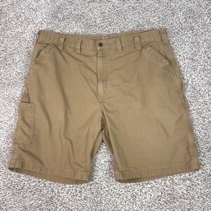 Carhartt Shorts Mens 46 Brown Canvas Workwear Original Fit Cargo Utility Pockets
